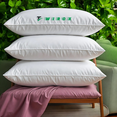 TWIROX LUXURY Polyester Fibre Abstract Sleeping Pillow Pack of 3(White)