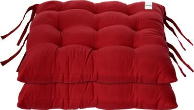 HOMESTIC by Kuber Industries Microfibre Solid Chair Pad Pack of 2(Maroon)