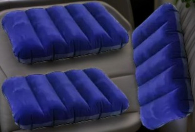 Dolphin52 Air Solid Travel Pillow Pack of 3(Blue)
