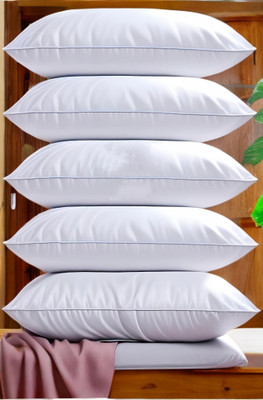 GUNVAR INDIA PRIVATE LIMITED LUXURY Polyester Fibre Solid Sleeping Pillow Pack of 5(White)