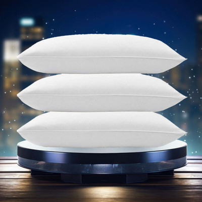 brightjex Microfibre Solid Sleeping Pillow Pack of 3(White)