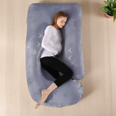 Prifarodo Polyester Fibre Solid Pregnancy Pillow Pack of 1(Grey)