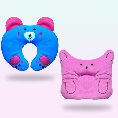 Little Star Microfibre, Cotton Baby Pillow Pack of 2 Toons & Characters(Blue, Pink)