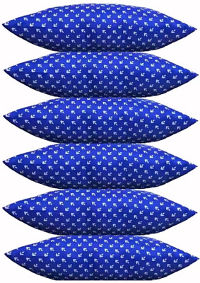 ERANC LUXURY Polyester Fibre Abstract Sleeping Pillow Pack of 6(Blue)