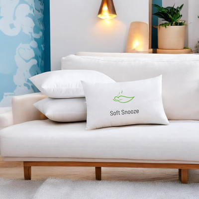 SOFT SNOOZE Microfibre Sleeping Pillow Pack of 3 Solid Soft Luxury(White)