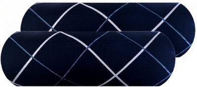 Swikon star 2 Bolster Microfibre Geometric Bolster Pack of 2(Blue)