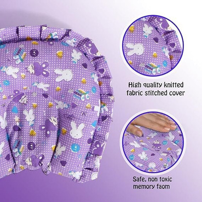 BabeDesk Mustard Seeds, Microfibre Baby Pillow Pack of 1 Animals BABY SEED PILLOW, Pillow for Newborn Baby-Round Head Shaping Pillow, 0-12 Months(Purple)