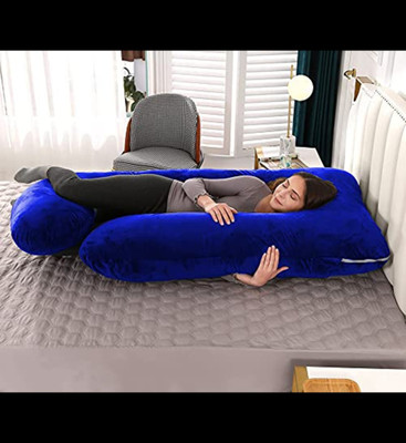 Mojo J Shape Microfiber Solid Pregnancy Pillow Microfibre Solid Pregnancy Pillow Pack of 1(Royal Blue)