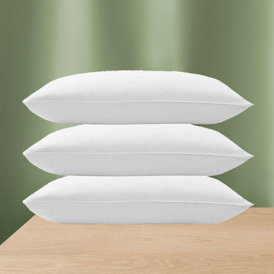 ROYALREOX Cotton Solid Sleeping Pillow Pack of 3(White)