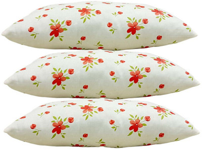 SANJU BROTHER Microfibre Floral Sleeping Pillow Pack of 3(Orange)