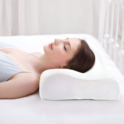 VIV-ATIQ Cervical Contour Memory Foam Pillow / Stomache / Side Sleepers / Anti-Snoring Memory Foam Solid Orthopaedic Pillow Pack of 1(Dark White)