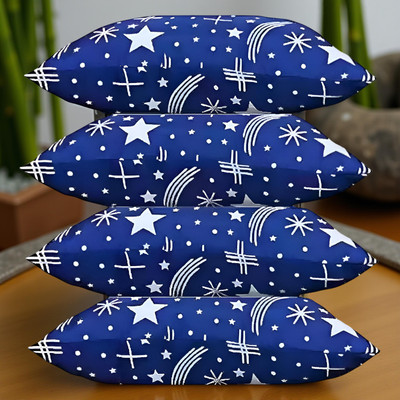 CIEZAR Microfibre Solid Sleeping Pillow Pack of 4(Blue)