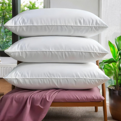 YPOLOIPO Polyester Fibre Sleeping Pillow Pack of 3 Abstract LUXURY(White)