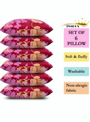 YABAN LUXURY Polyester Fibre Solid, Floral Sleeping Pillow Pack of 6(Multicolor)