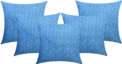 Changers Microfibre Cushion Pack of 5 Floral(Light Blue)
