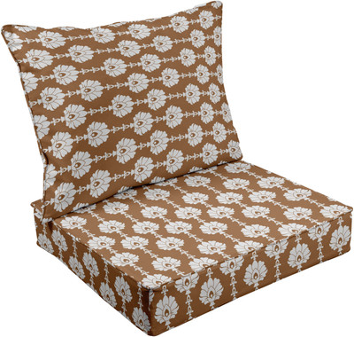 Vargottam Foam Motifs Chair Pad Pack of 2(Light Brown)