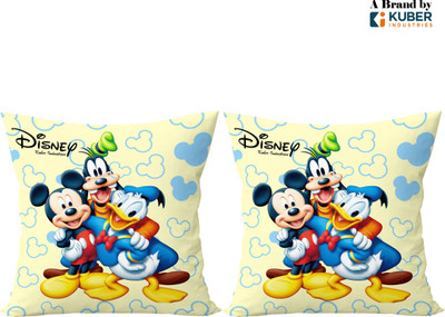 KUBER INDUSTRIES Microfibre Toons & Characters Cushion Pack of 2(Yellow)