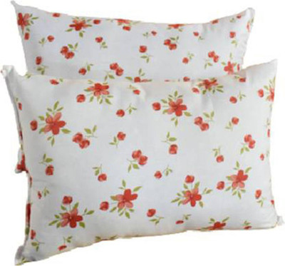 brightjex Microfibre Solid Sleeping Pillow Pack of 2(Orange Flowers)