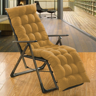 Cashmera Microfibre Solid Chair Pad Pack of 1(Beige)
