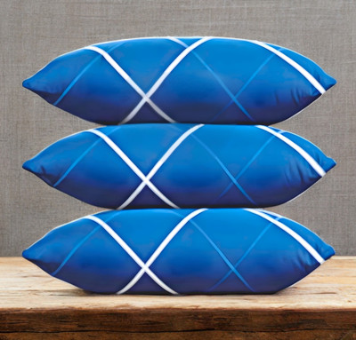 YPOLOIPO LUXURY Microfibre Abstract Sleeping Pillow Pack of 3(Blue)