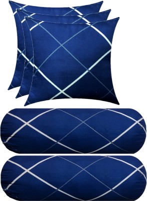 Swikon star Microfibre Stripes Sleeping Pillow Pack of 5(Blue, White)