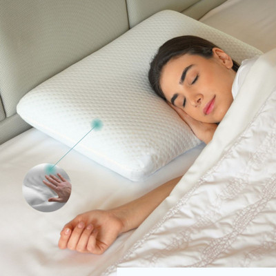 Sleepsia Bed Pillow for Sleeping & Neck Pain Relief Suitable - Memory Foam Solid Orthopaedic Pillow Pack of 1(White)