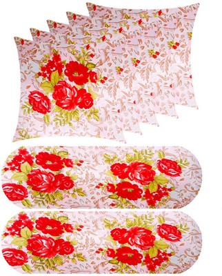 SANJU BROTHER 2 Bolester 5 Cushion Microfibre Floral Bolster Pack of 7(PRINTED)