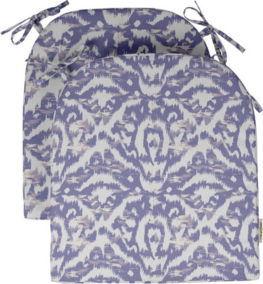 Vargottam Polyester Fibre Abstract Chair Pad Pack of 2(Bluish Violet)