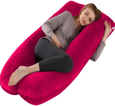 Daddy Cool Microfibre Solid Pregnancy Pillow Pack of 1(Rani Pink)