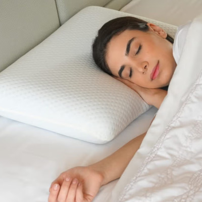 Sleepsia Orthopedic Ultra Thin Pillow I Memory Foam Ultra Slim Pillow - Memory Foam Solid Orthopaedic Pillow Pack of 1(White)