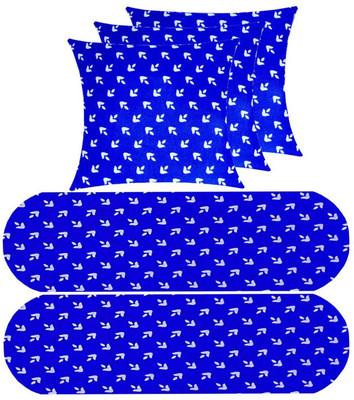 PALVIT Microfibre Abstract Bolster Pack of 5(Blue)