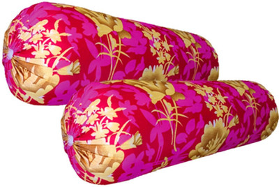 SANJU BROTHER Microfibre Abstract Bolster Pack of 2(Purple)