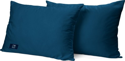 THE WOOD WHITE INDIA 16 x 24 Inches Microfibre Solid Sleeping Pillow Pack of 2(Blue)
