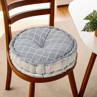 KUBER INDUSTRIES Microfibre Solid Chair Pad Pack of 1(Grey)
