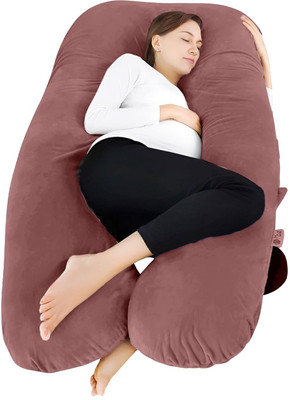 WILD MINT Polyester Fibre Pregnancy Pillow Pack of 1 Solid Premium series(Brown)