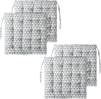 KUBER INDUSTRIES Microfibre Solid Chair Pad Pack of 4(Grey)