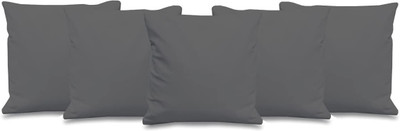 Bhumi Impex Cushion filler Microfibre Solid Cushion Pack of 5(Dark Grey)