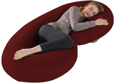 Mom's Moon Microfibre Solid Pregnancy Pillow Pack of 1(Maroon)