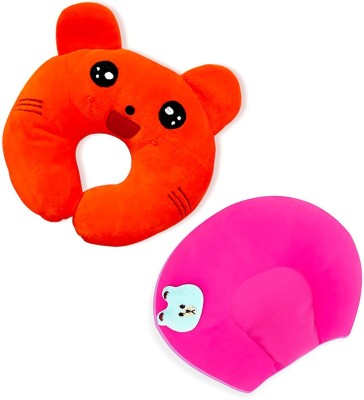 Baby Desire Cotton, Mustard Seeds Animals Baby Pillow Pack of 2(Orange & Pink)