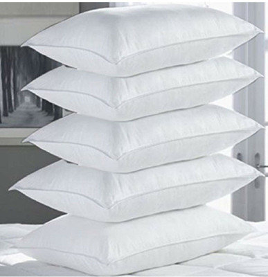 THE COSMO Rectangle Polyester Fibre Solid Sleeping Pillow Pack of 5(White)