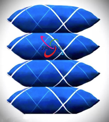 YPOLOIPO Polyester Fibre Sleeping Pillow Pack of 4 Solid LUXURY(Blue)