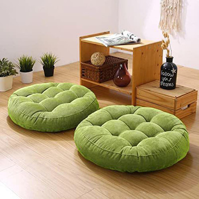 The Purple Tree Microfibre Solid Cushion Pack of 2(Green)