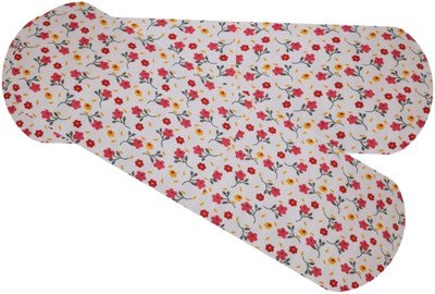 GKM Microfibre Cushion Pack of 2 Floral Round Bolster(Multicolor, Red)