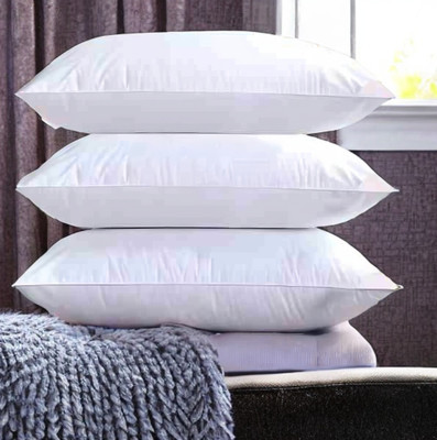 GUNVAR INDIA PRIVATE LIMITED LUXURY Polyester Fibre Solid Sleeping Pillow Pack of 3(White)