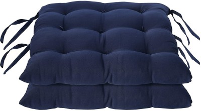 SSKWORLD Microfibre Solid Chair Pad Pack of 2(Blue)