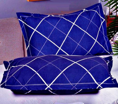 LIPONOS LUXURY Polyester Fibre Abstract Sleeping Pillow Pack of 2(Blue)