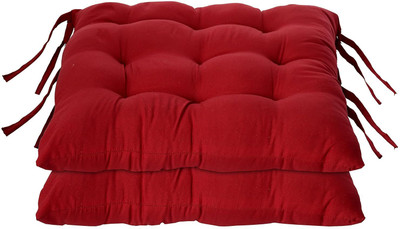 Soo Jaoo Chair Pad Cotton Solid Chair Pad Pack of 1(Maroon)
