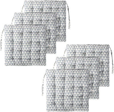 KUBER INDUSTRIES Microfibre Solid Chair Pad Pack of 6(Grey)