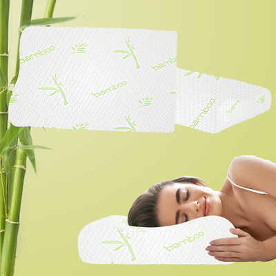 AYKA Memory Foam Solid Orthopaedic Pillow Pack of 2(White, Light Green)