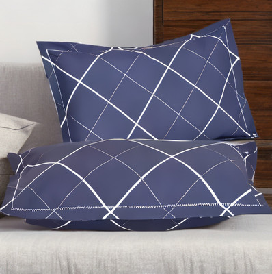 LIPONOS LUXURY Polyester Fibre Abstract Sleeping Pillow Pack of 2(Blue)